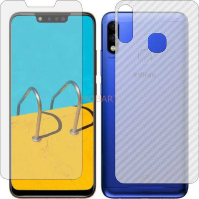 MOBART Front and Back Tempered Glass for INFINIX HOT 7 (Front Matte Finish & Back 3d Carbon Fiber)(Pack of 2)