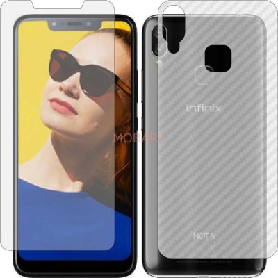 MOBART Front and Back Tempered Glass for INFINIX HOT S3X (Front Matte Finish & Back 3d Carbon Fiber)(Pack of 2)