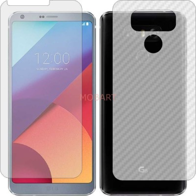 MOBART Front and Back Tempered Glass for LG G6 (Front Matte Finish & Back 3d Carbon Fiber)(Pack of 2)