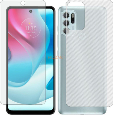 MOBART Front and Back Tempered Glass for MOTOROLA G60 S (Front Matte Finish & Back 3d Carbon Fiber)(Pack of 2)