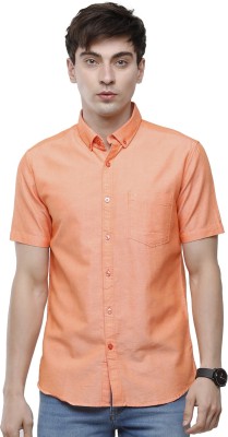 Classic Polo Men Solid Casual Orange Shirt