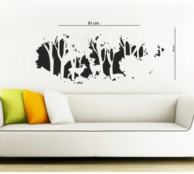 Vijaya enterprises 80 cm Forest Tree & Animal wall sticker poster size (91x34 cm) Self Adhesive Sticker(Pack of 1)