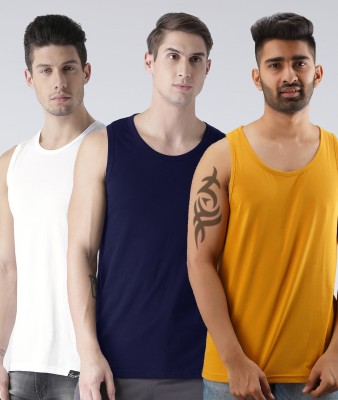 Young trendz Solid Men Round Neck White, Yellow, Navy Blue T-Shirt