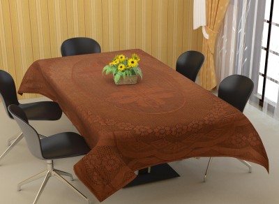 WiseHome Floral, Self Design 6 Seater Table Cover(Coffee, Net Cloth, Polyester)
