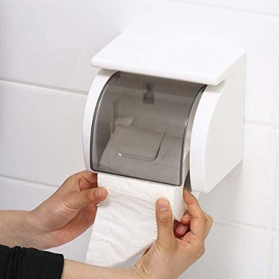 CLUBX Toilet Paper Holder,Self-Adhesive roll Holder Paper, Planes Tissue Holder Type Plastic Toilet Paper Holder(Lid Included)