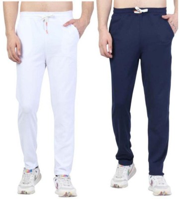 Laxmi Creations Solid Men White, Dark Blue Track Pants