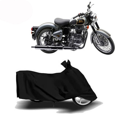 Mdstar Waterproof Two Wheeler Cover for Royal Enfield(Classic 500, Black)