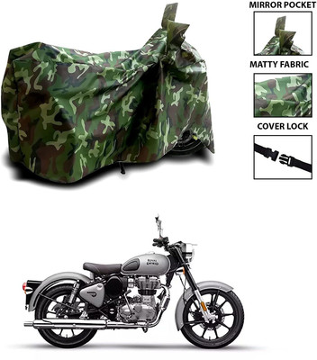 CARFAB Waterproof Two Wheeler Cover for Royal Enfield(Bullet 350, Green)