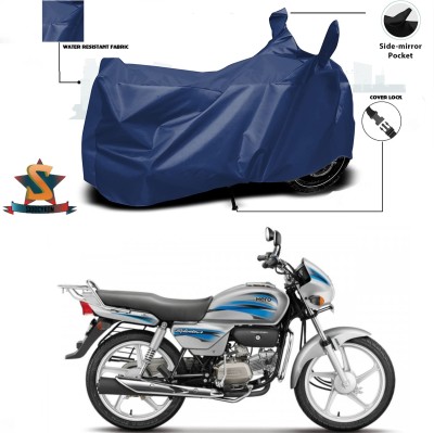 SIDOCYKON Waterproof Two Wheeler Cover for Hero(Splendor Plus, Blue)