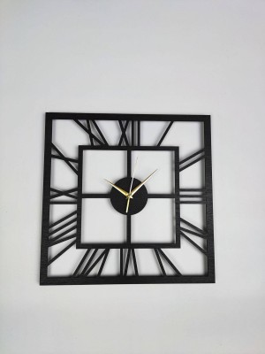 Qeznef Analog 32 cm X 32 cm Wall Clock(Black, Without Glass, Standard)