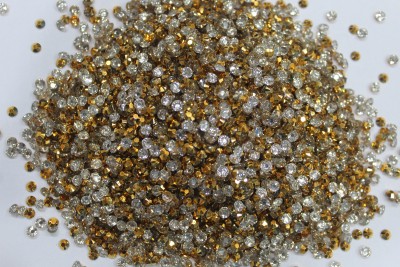 The Unique ® 3mm High Quality Golden Metal Colour Flat Back Round Shape Stone Crystal Kundans Chandla Resin Beads Stone for Art & Craft, Jewellery Making, Bangles, Embroidery & DIY Works (Pack Of 15000pcs) With Fabric Glue The Unique ® 3mm High Quality Golden Metal Colour Flat Back Round Shape Stone Crystal Kundans Chandla Resin Beads Stone for Art & Craft, Jewellery Making, Bangles, Embroidery & DIY Works (Pack Of 15000pcs) With Fabric Glue