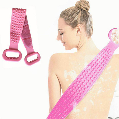 BIndian Silicone Body Scrubber Belt, Double Side Shower Exfoliating Belt