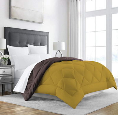 Linenovation Solid Single Comforter for  Heavy Winter(Polyester, Brown : Olive)
