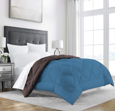 Linenovation Solid Single Comforter for  Heavy Winter(Polyester, Brown : Royal Blue)