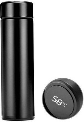 Melight Hot & Cold Water,Drinks Storage Bottle And LED Display Temperature bottle st28 500 ml Flask(Pack of 1, Black, Steel)
