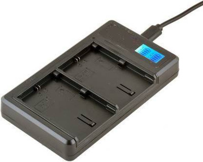 Digicom LP-E6 Dual Rapid Charger (with LCD Display) for Canon LP-E6 Rechargeable  Camera Battery Charger(Black)