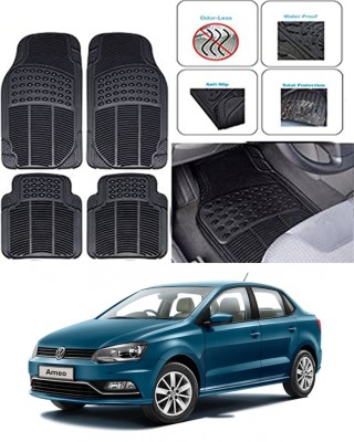 RONISH Rubber Standard Mat For  Volkswagen Ameo(Black)