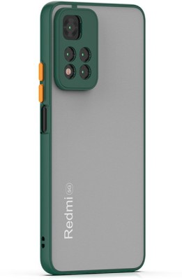 Empire Accessories Back Cover for Redmi Note 11T 5G Smoked Matte Back 360 Degree Protection Protective Hard Case(Green, Shock Proof, Pack of: 1)