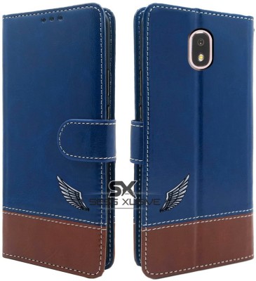 SESS XUSIVE Flip Cover for Samsung Galaxy J7 Pro -Dual-Color Leather Finish Wallet - Blue & Brown(Multicolor, Dual Protection)