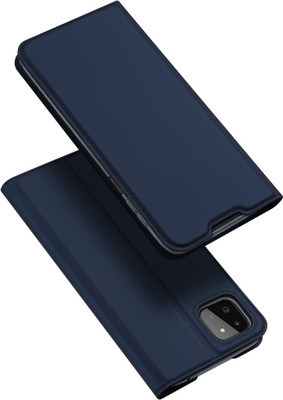 Dux Ducis Flip Cover for Samsung Galaxy A22 5G , Skin Pro Series Horizontal Flip Leather Case(Blue, Shock Proof)