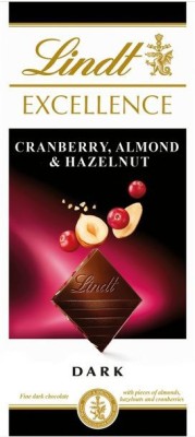 LINDT Excellence Cranberry, Almond & Hazelnut Dark Chocolate (IMPORTED) Bars(100 g)