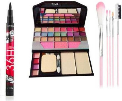 TUMR 6155 MULTICOLOR MAKEUP KIT + 36H BLACK EYELINER + 5PC. MAKEUP BRUSH SET ( COMBO SET)(7 Items in the set) TUMR 6155 MULTICOLOR MAKEUP KIT + 36H BLACK EYELINER + 5PC. MAKEUP BRUSH SET ( COMBO SET)(7 Items in the set)