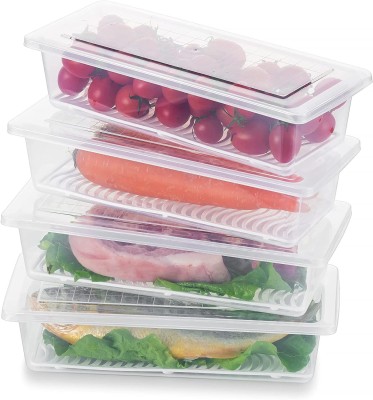 TOPHAVEN Plastic Fridge Container  - 1500 ml(Pack of 4, Clear)