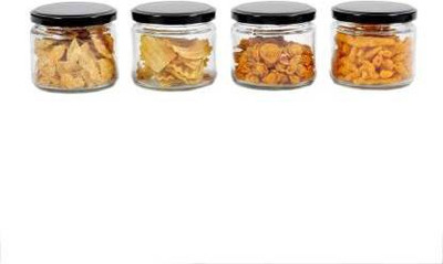 SAVORADE Glass Grocery Container  - 350(Pack of 4, Clear)