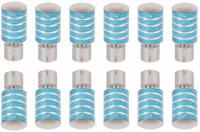 RKOING Blue Rod Rail Bracket, Curtain Knobs Metal(Pack of 12)