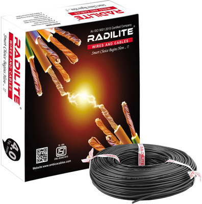 RADILITE PVC 1 sq/mm Black 90 m Wire(Black)