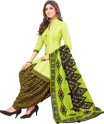 SHREE JEENMATA COLLECTION Cotton Blend Printed Kurta & Patiyala Material