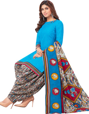 SHREE JEENMATA COLLECTION Cotton Blend Printed Kurta & Patiyala Material