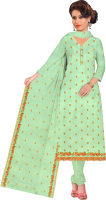 Eaa Collection Cotton Silk Solid, Embellished Salwar Suit Material