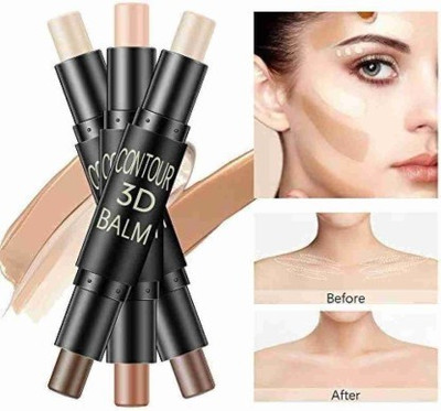 GLOW MORE GLOW & BEAUTY HIGHLIGHTER CONCEALER CONTOUR STICK 3pc Concealer Foundation(MULTICOLOR, 8 g)