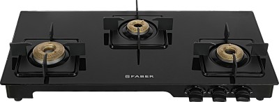 FABER LAZER 3BB BK Glass Manual Gas Stove(3 Burners)