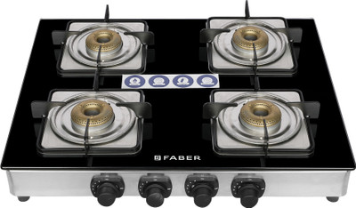 FABER Supreme Plus C 4BB AI Glass Automatic Gas Stove(4 Burners)