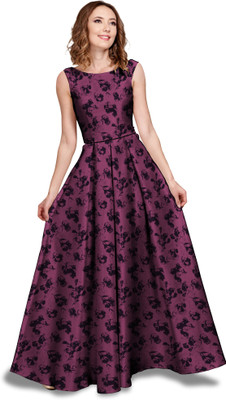 bindudi Flared/A-line Gown(Purple)
