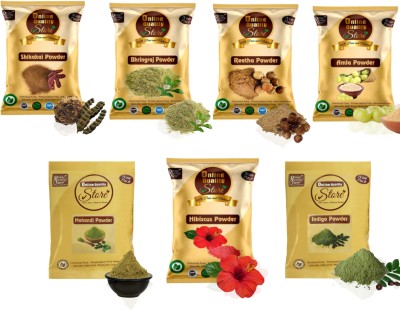 Online Quality Store Reetha + Amla + Shikakai + Bhringraj + Hibiscus + Mehandi + Indigo_350g(350 g)