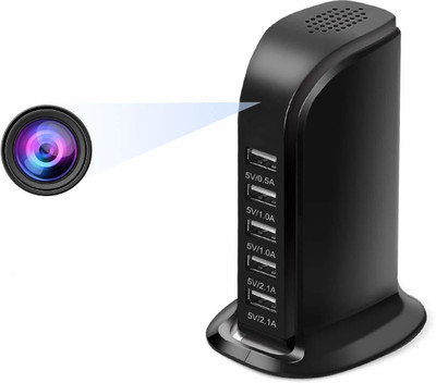 FEERO 1080P HD WIFI Hidden Camera Socket Charger USB Camera with 5 Ports USB Hub Security Camera(1 Channel)