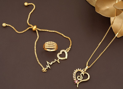 Vraj india Alloy Gold-plated Gold Jewellery Set(Pack of 1)