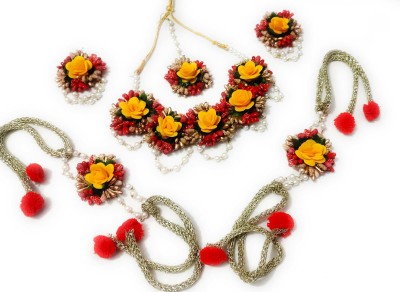 BALIKA VADHU Fabric Yellow, Red, Gold Jewellery Set(Pack of 1)