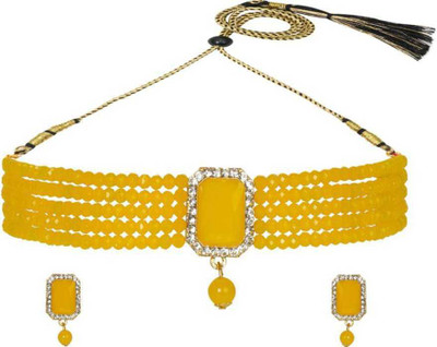 White pearl Alloy Gold-plated Yellow Jewellery Set(Pack of 1)