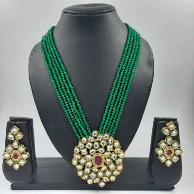 naitika arts Alloy Gold-plated Green Jewellery Set(Pack of 1)