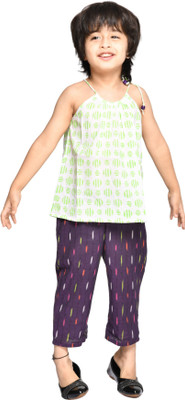 Tiny Bunnies Baby Girls Party(Festive) Top Pyjama(Green : Purple)