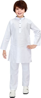 Kgn Garments Boys Festive & Party Kurta and Pyjama Set(White Pack of 1)