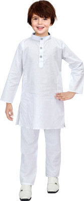 ZARTAJ Boys Festive & Party Kurta and Pyjama Set(White Pack of 1)