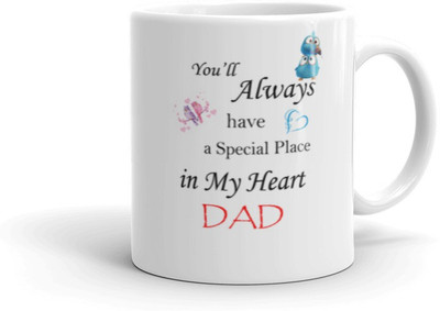 Prsky DAD Printed Black Coffee and Tea Ceramic- 11Oz Black Gift for Birthday , anniversary Couple, Friends, Lover, beautyfull (330 ml, Pack of 1) Ceramic Coffee Mug(325 ml)