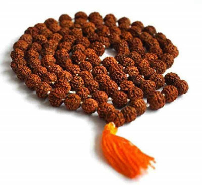 braj bazar Original 5 Mukhi Rudraksha Certified Natural 7mm Beads Japa Mala 108 Beads Wood Chain Wood Chain