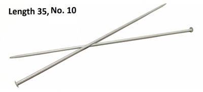 JAKEY Classic Aluminium Knitting Needle Large Size - No 10, Length - 35Cm, Dia - 6Mm, Woolen Artefacts Like Sweaters, Muflers, Caps Etc, Pair of 1 Hand Sewing Needle(Knitting Needle Needle 10 Pack of 2)
