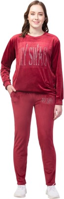 My Swag Women Embellished Red Top & Pyjama Set